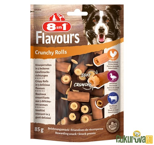 8 IN 1 FLAVOURS CRUNCHY ROLLS KITIR KÖPEK ÖDÜLÜ 85 GR