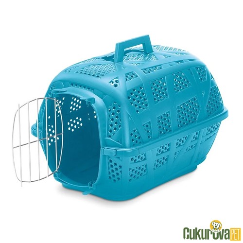 IMAC KEDİ & KÖPEK TAŞIMA KAFESİ CARRY SPORT METAL KAPILI 48.5 X 34 X 32 CM - MAVİ