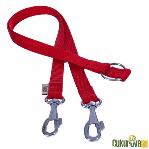 DOGGIE DOKUMADAN EL YAPIMI KÖPEK GEZDİRME APARATI M - 2 x 70 - 70 CM - KIRMIZI