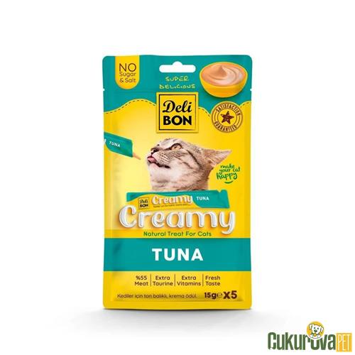 DELİBON CREAMY TON BALIKLI SIVI KEDİ ÖDÜL MAMASI 5 x 15 GR