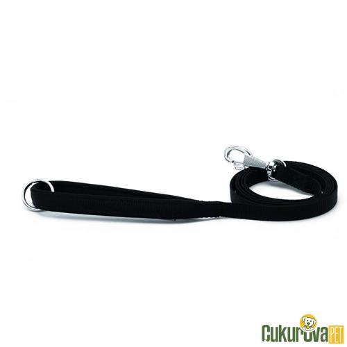 DOGGIE KONFORLU DOKUMADAN EL YAPIMI KÖPEK GEZDİRME KAYIŞI 1.5 x 160 CM - SİYAH