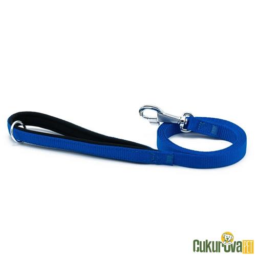 DOGGIE KONFORLU DOKUMADAN EL YAPIMI KÖPEK GEZDİRME KAYIŞI 1.5 x 160 CM - ROYAL BLUE
