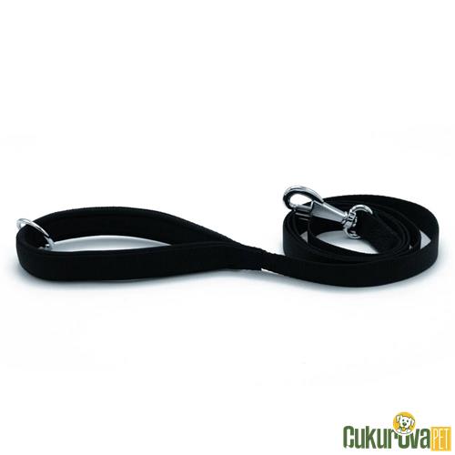 DOGGIE KONFORLU DOKUMADAN EL YAPIMI KÖPEK GEZDİRME KAYIŞI M - 2 x 140 CM - SİYAH