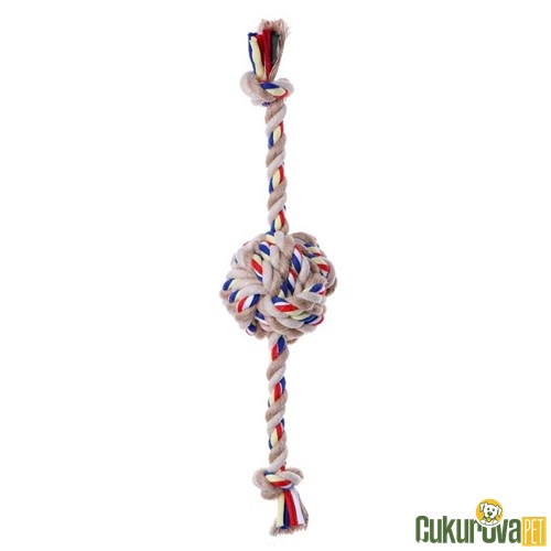 EASTLAND KÖPEK OYUNCAĞI ÖRGÜLÜ DİŞ İPLİ TOP 7.5 x 32 CM 
