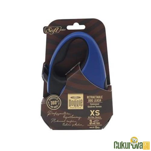 DOGGIE SOFT SERİSİ OTOMATİK UZATMA TASMASI XS - 12 KG - 3 M - ROYAL MAVİ