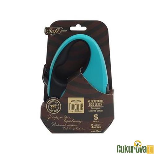 DOGGIE SOFT SERİSİ OTOMATİK UZATMA TASMASI S 15 KG 5 M AÇIK MAVİ
