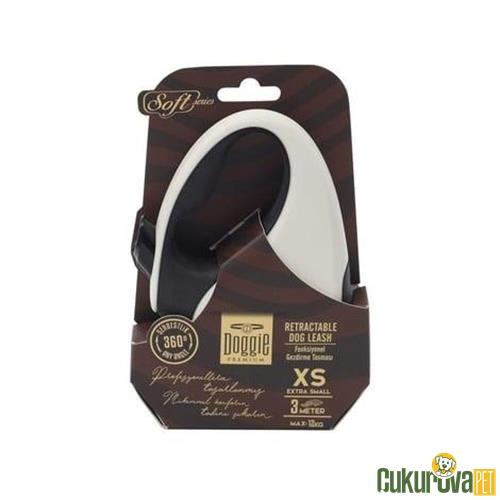 DOGGIE SOFT SERİSİ OTOMATİK UZATMA TASMASI XS - 12 KG - 3 M - BEYAZ