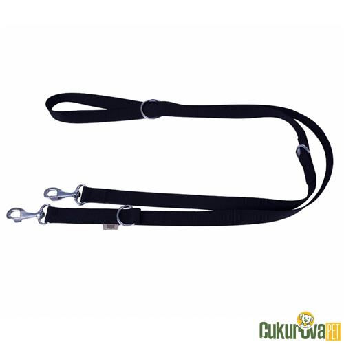 DOGGIE AYARLANABİLİR ÖZELLİKLİ DOKUMADAN EL YAPIMI KÖPEK GEZDİRME KAYIŞI M - 2.5 x 120 - 200 CM - SİYAH