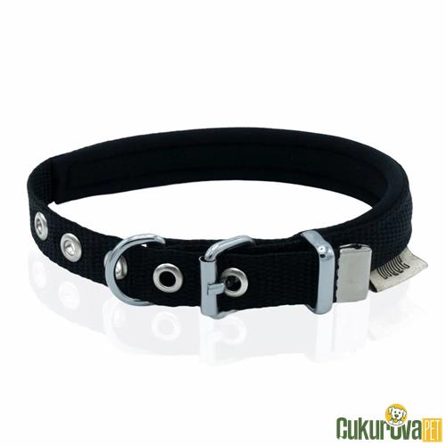 DOGGIE KONFORLU DOKUMADAN EL YAPIMI KÖPEK BOYUN TASMASI S - 1.5 x 20 - 25 CM - SİYAH