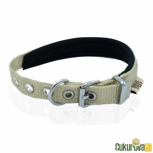 DOGGIE KONFORLU DOKUMADAN EL YAPIMI KÖPEK BOYUN TASMASI S - 1.5 x 20 - 25 CM - HAKİ