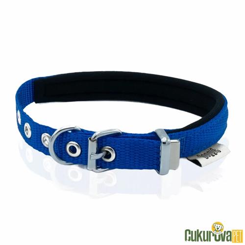 DOGGIE COMFORT YUMUŞAK DOKUMA KÖPEK BOYUN TASMASI L - 3 x 47 - 55 CM ROYAL MAVİ