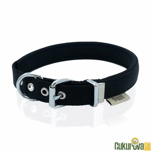 DOGGIE KONFORLU DOKUMADAN EL YAPIMI KÖPEK BOYUN TASMASI S - 2 x 30 - 35 CM - SİYAH