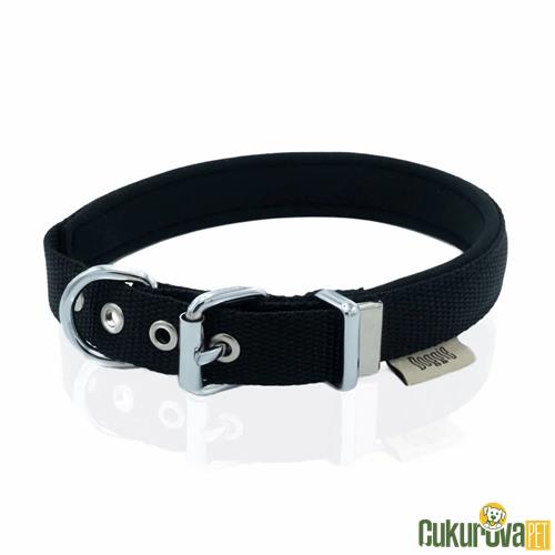 DOGGIE KONFORLU DOKUMADAN EL YAPIMI KÖPEK BOYUN TASMASI M - 2 x 35 - 40 CM - SİYAH