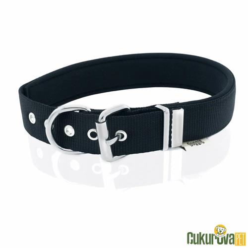 DOGGIE KONFORLU DOKUMADAN EL YAPIMI KÖPEK BOYUN TASMASI M - 3 x 42 - 50 CM - SİYAH