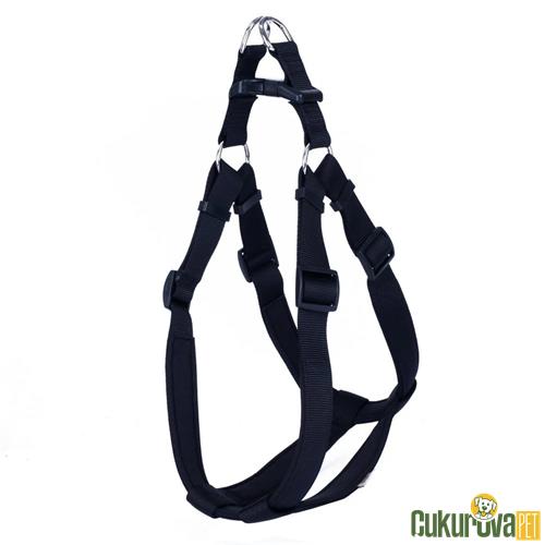 DOGGIE KONFORLU DOKUMADAN EL YAPIMI RONIN MODEL KÖPEK GÖĞÜS TASMASI 3XL - 3 x 75 - 85 CM - SİYAH