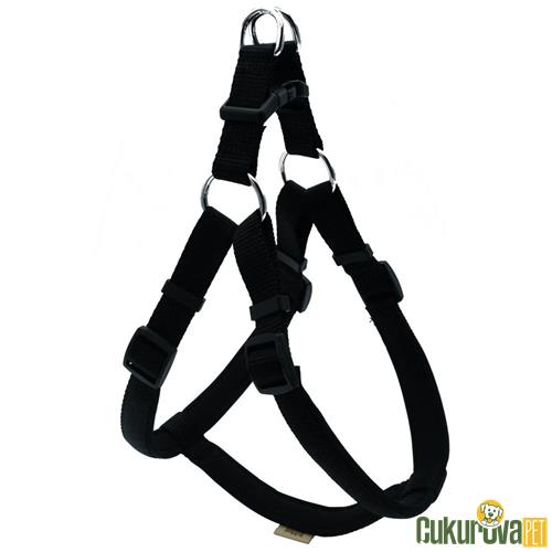 DOGGIE KONFORLU DOKUMADAN EL YAPIMI RONIN MODEL KÖPEK GÖĞÜS TASMASI L - 2 x 55 - 65 CM - SİYAH