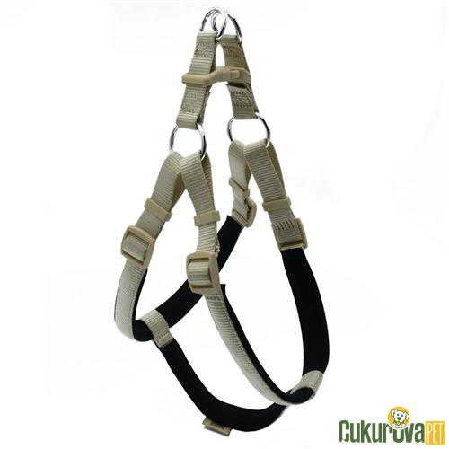 DOGGIE KONFORLU DOKUMADAN EL YAPIMI RONIN MODEL KÖPEK GÖĞÜS TASMASI L - 2 x 55 - 65 CM - HAKİ