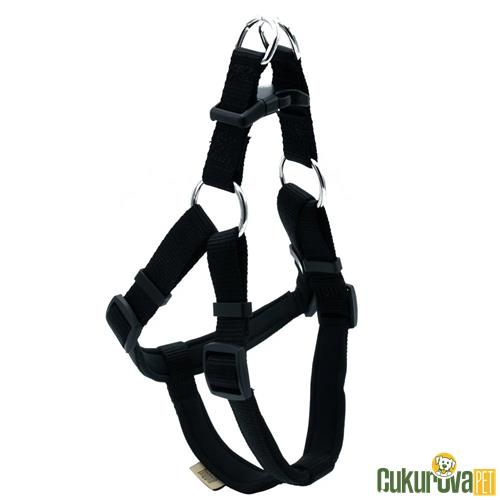 DOGGIE KONFORLU DOKUMADAN EL YAPIMI RONIN MODEL KÖPEK GÖĞÜS TASMASI M - 2 x 45 - 55 CM - SİYAH