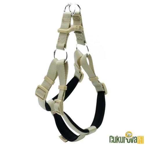 DOGGIE KONFORLU DOKUMADAN EL YAPIMI RONIN MODEL KÖPEK GÖĞÜS TASMASI M - 2 x 45 - 55 CM - HAKİ
