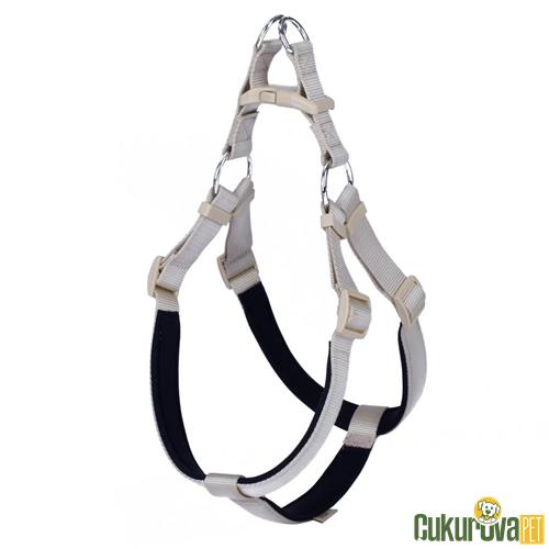 DOGGIE KONFORLU DOKUMADAN EL YAPIMI RONIN MODEL KÖPEK GÖĞÜS TASMASI XL - 2.5 x 65 - 75 CM - HAKI