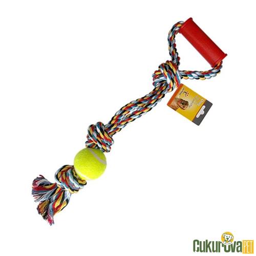 EASTLAND TENİS TOPLU DİŞ İPİ KÖPEK OYUNCAĞI 59 CM ( KARIŞIK RENKLİ )