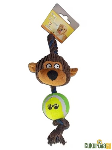 EASTLAND KÖPEK OYUNCAĞI PELUŞ MAYMUN VE STRES TOPLU DİŞ İPİ - 35 x 12 CM