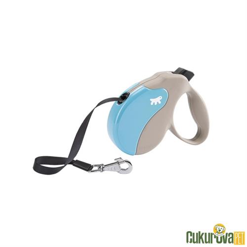 FERPLAST AMİGO OTOMATİK ŞERİT TASMA MAVİ - M - 25 KG - 5 M