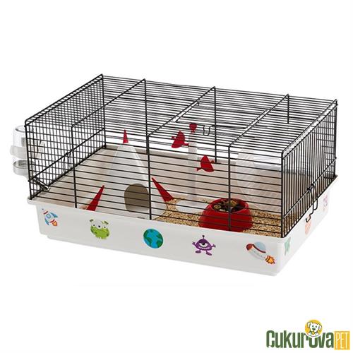 FERPLAST CRICETTI 9 SPACE UZAY TEMALI KEMİRGEN KAFESİ 46 x 29.5 x 23 CM