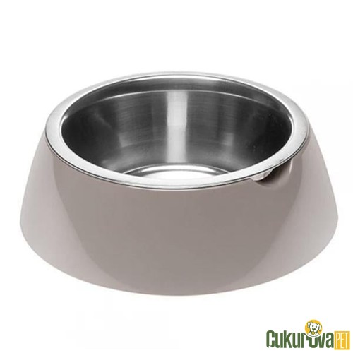 FERPLAST KEDİ & KÖPEK MAMA VE SU KABI JOLIE ÇELİK L - GRİ