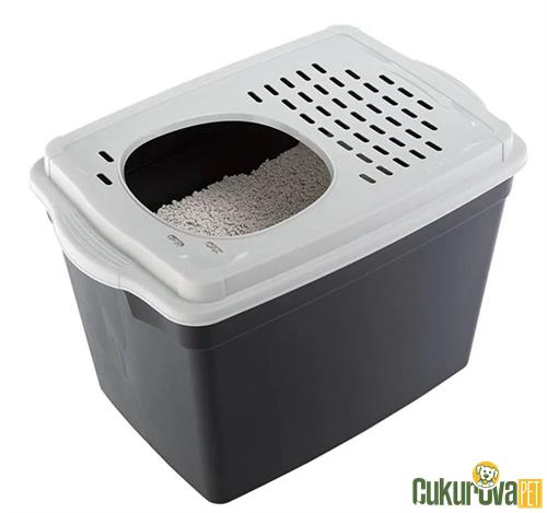 FERPLAST JUMPY KAPALI DİK KEDİ TUVALETİ 38 x 57 x 39 CM