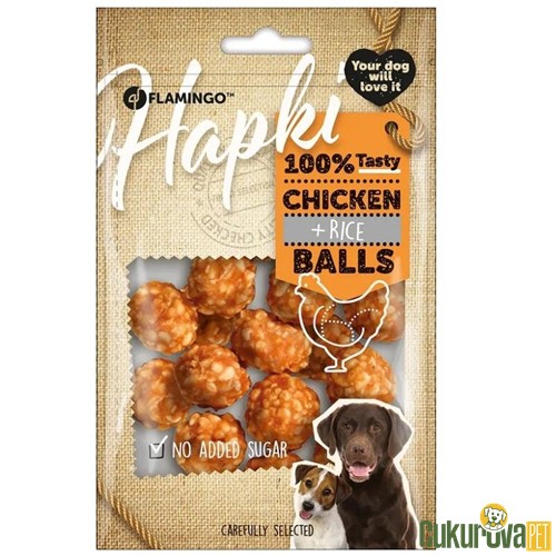 FLAMINGO TAVUKLU VE PİRİNÇLİ TOP KÖPEK ÖDÜL MAMASI 75 GR
