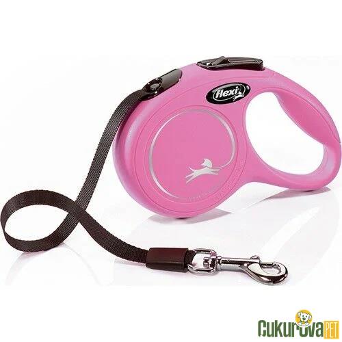 FLEXI NEW CLASSIC 5 M OTOMATİK ŞERİT KÖPEK GEZDİRME KAYIŞI S PEMBE