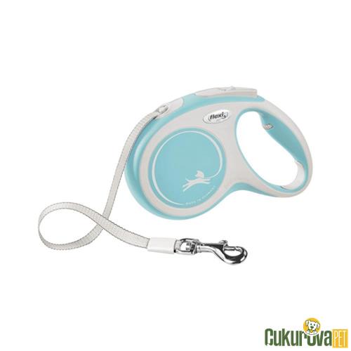 FLEXI NEW COMFORT 5 M OTOMATİK ŞERİT KÖPEK GEZDİRME KAYIŞI M AÇIK MAVİ