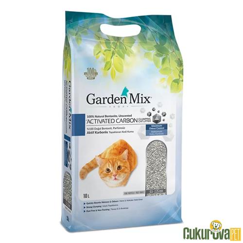 GARDENMIX AKTİF KARBONLU İNCE TANELİ TOPAKLANAN KEDİ KUMU 10 L