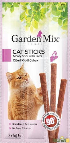 GARDENMIX CİĞERLİ TAHILSIZ KEDİ ÖDÜL ÇUBUĞU 15 GR