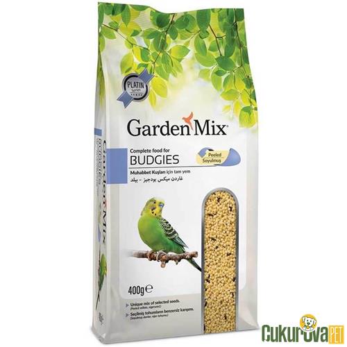 GARDENMIX PLATIN YETİŞKİN SOYULMUŞ MUHABBET KUŞU YEMİ 400 GR