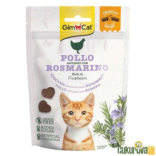 GIMCAT CRUNCHY SNACKS CHICKEN & ROSEMARY TAHILSIZ KEDİ ÖDÜLÜ 50 GR 