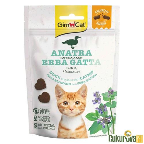 GIMCAT CRUNCHY SNACKS DUCK & CATNIP TAHILSIZ KEDİ ÖDÜLÜ 50 GR 
