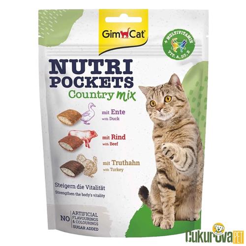 GIMCAT NUTRIPOCKETS COUNTRY MIX KEDİ ÖDÜLÜ 150 GR
