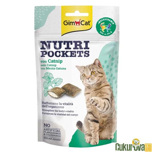 GIMCAT NUTRI POCKETS KEDİ ÖDÜLÜ KEDİ OTU & MULTIVITAMIN 60 GR
