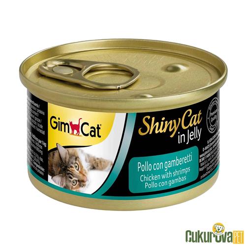 GIMCAT SHINY CAT KONSERVE KEDİ MAMASI TAVUK & KARİDESLİ 70 GR