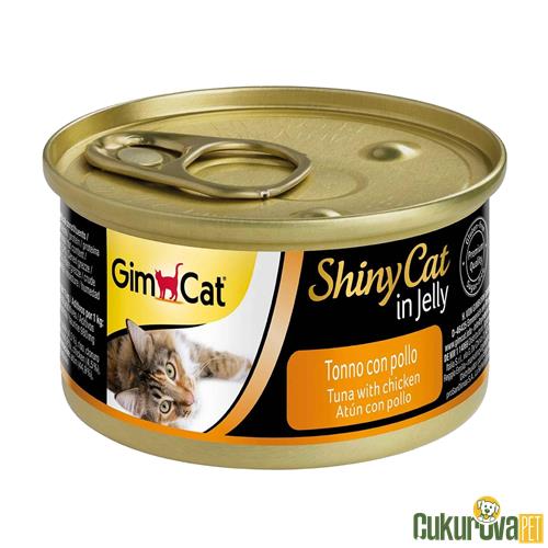 GIMCAT SHINY CAT KONSERVE KEDİ MAMASI  TAVUK & TON BALIKLI 70 GR