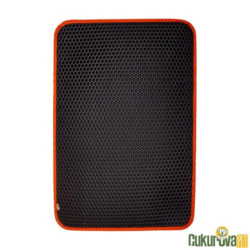 CATTIE KUM TOPLAYICI FONKSİYONEL KEDİ PASPASI ALTIGEN MODEL L - 50 x 75 CM - TURUNCU