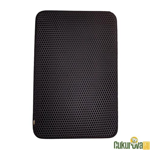 CATTIE KUM TOPLAYICI FONKSİYONEL KEDİ PASPASI ALTIGEN MODEL M 37 x 50 CM - SİYAH