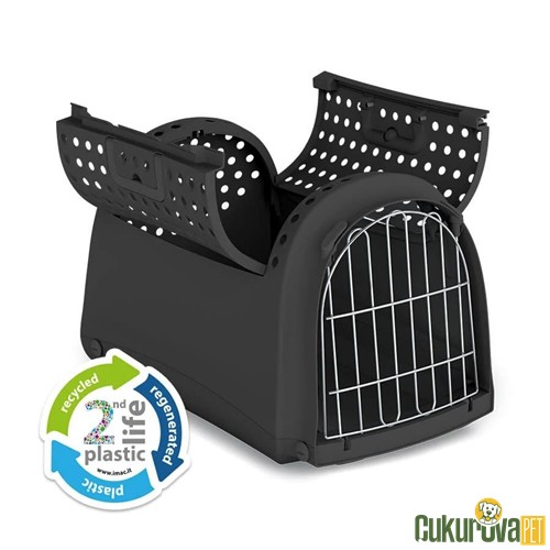 IMAC KEDİ & KÖPEK TAŞIMA KAFESİ LINUS CABRIO - ANTRASİT - 50 x 32 x 34.5 CM
