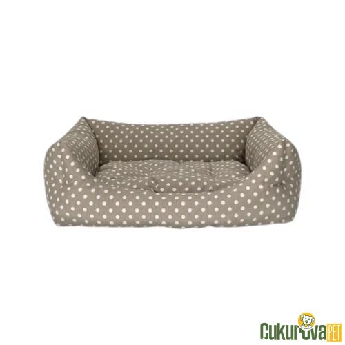 PET COMFORT UNIFORM BEJ PUANTİYELİ KEDİ & KÖPEK YATAĞI M - 60 x 70 CM