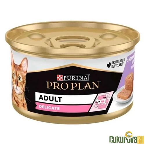PRO PLAN DELICATE HASSAS HİNDİ ETLİ KEDİ KONSERVESİ 85 GR