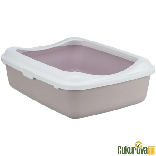 TRIXIE KEDİ TUVALET KABI KLASİK 37 x 15 x 48 CM - AÇIK LİLA - BEYAZ 