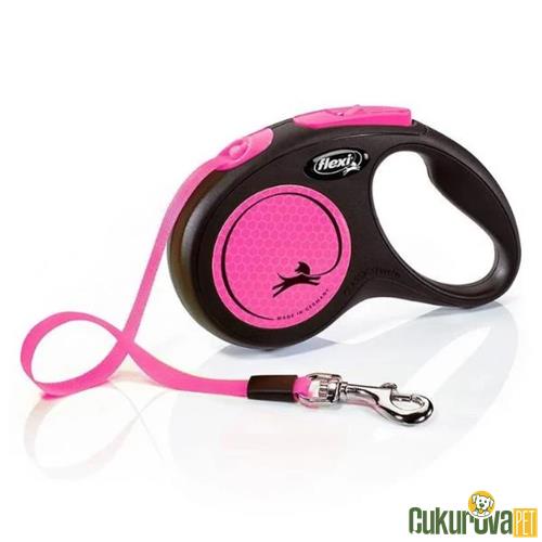 FLEXI NEON REFLEKTÖRÜ 5 M ŞERİT GEZDİRME TASMASI S PEMBE