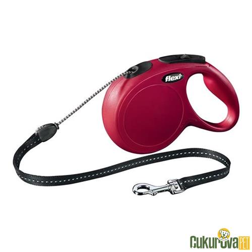 FLEXI NEW CLASSIC 8 M OTOMATİK İP KÖPEK GEZDİRME KAYIŞI M KIRMIZI